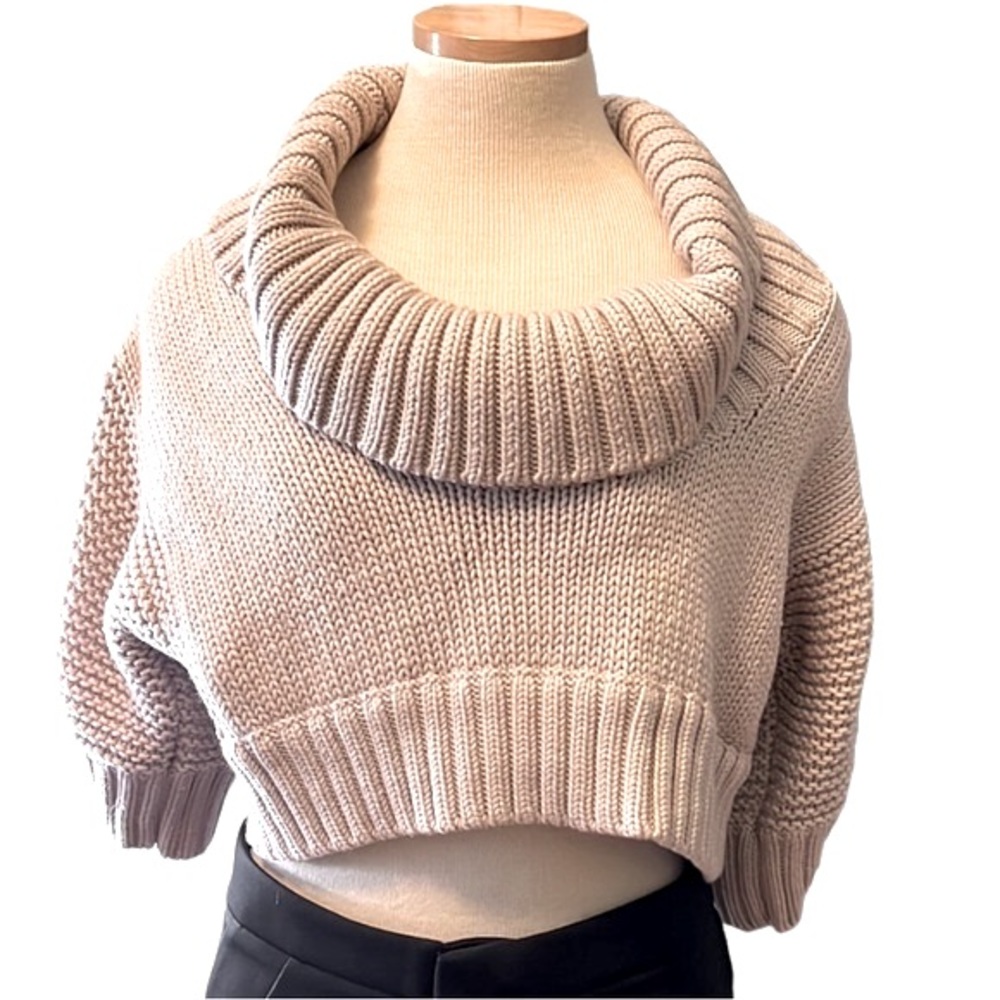Marc Jacobs Cowl Neck Knit Cropped Sweater, Small